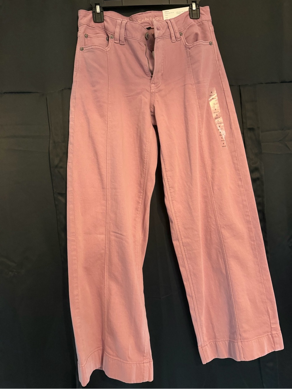 American Eagle Wide-Leg Jeans in Dusty Pink